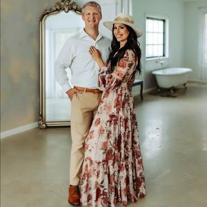 Joyfolie Ember Dress in Ivory Floral